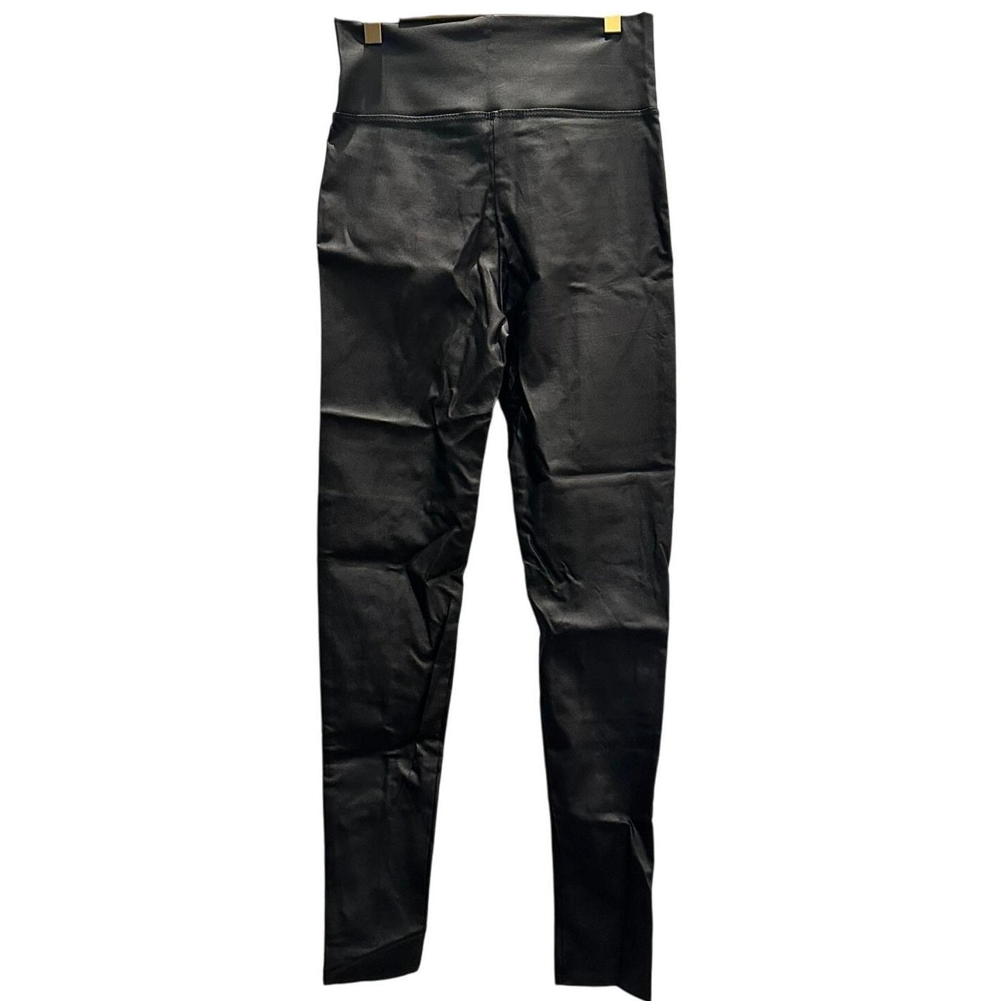 Slit Front Coated Leather Pants