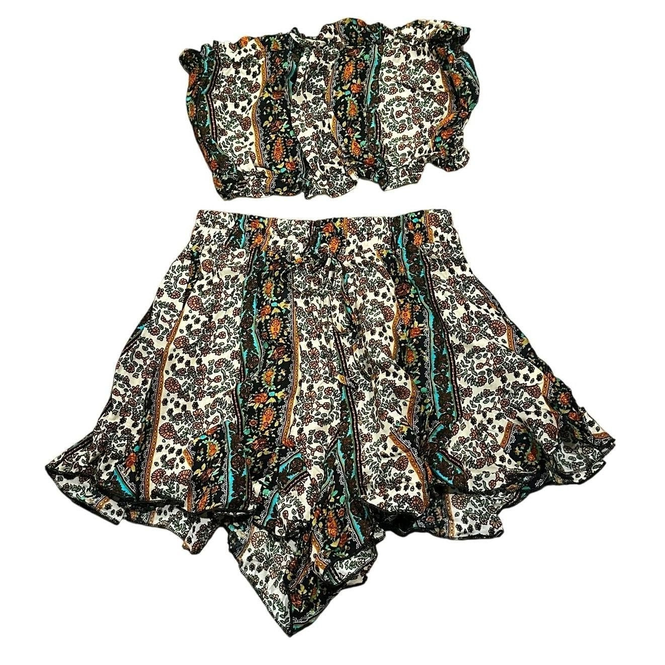 Tube Ruffle Top & Shorts Set