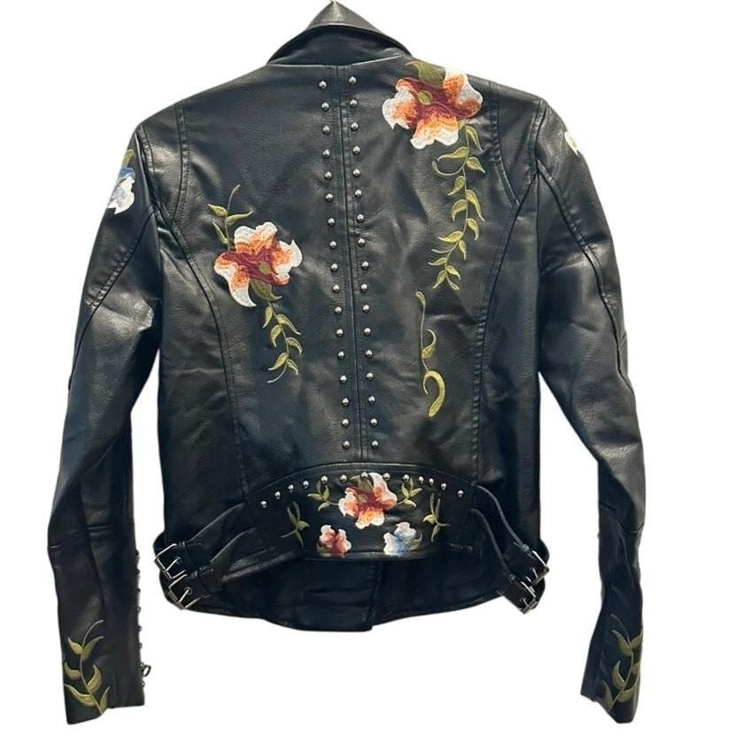 Faux Leather Blazer – Black