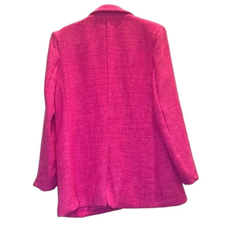 Textured Tweed Blazer – Pink