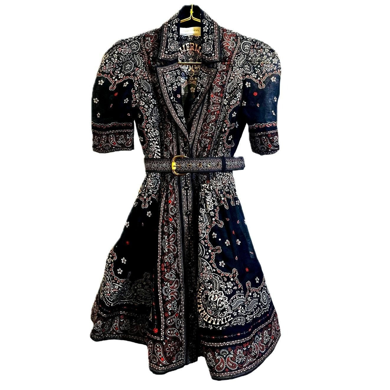 Matchmaker Bandana-Print Mini Dress – Black Bandana