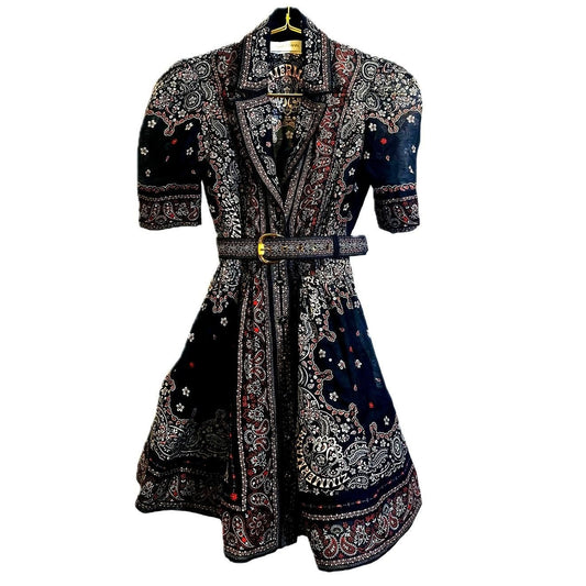 Matchmaker Bandana-Print Mini Dress – Black Bandana