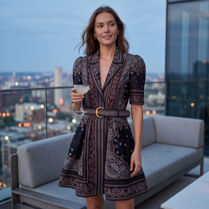 Matchmaker Bandana-Print Mini Dress – Black Bandana