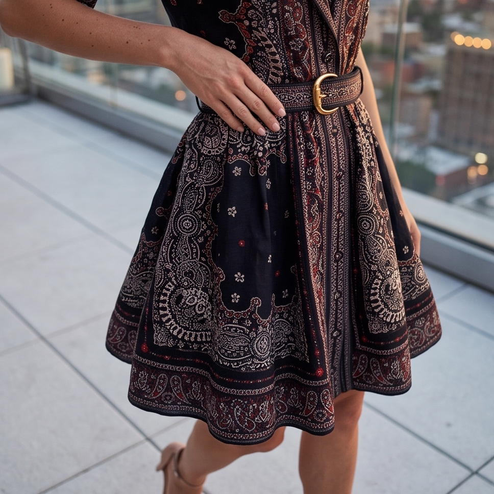 Matchmaker Bandana-Print Mini Dress – Black Bandana