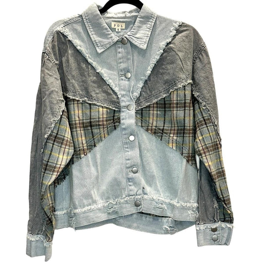 Patchwork Denim Plaid Jacket