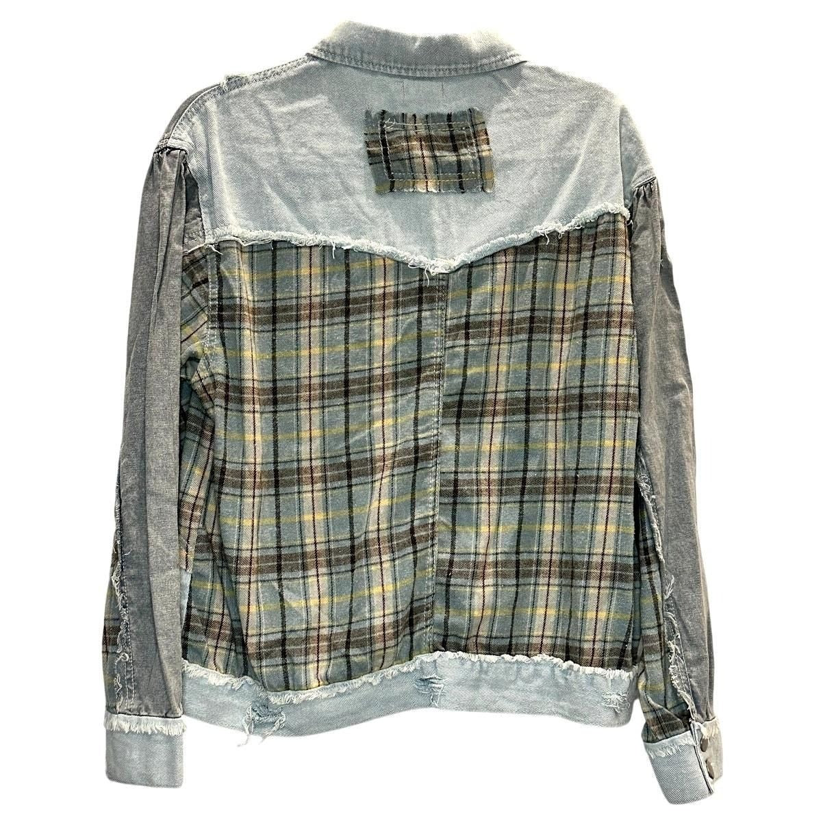 Patchwork Denim Plaid Jacket