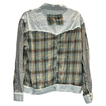 Patchwork Denim Plaid Jacket