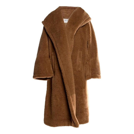 Camel Hooded Teddy Coat
