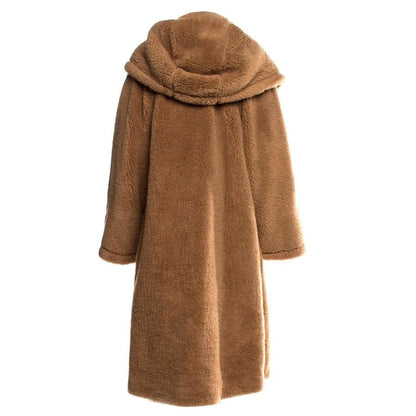 Camel Hooded Teddy Coat