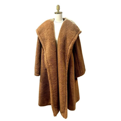 Camel Hooded Teddy Coat