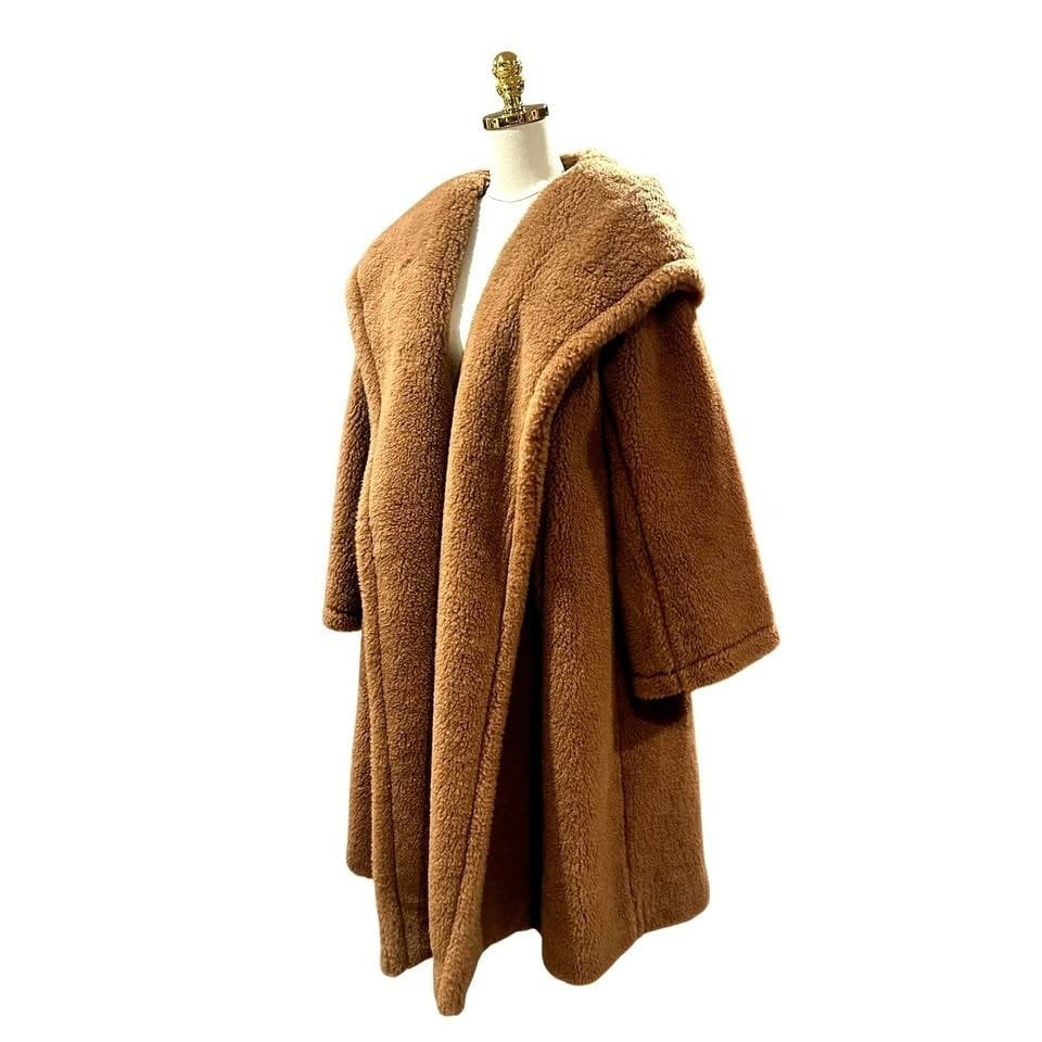 Camel Hooded Teddy Coat