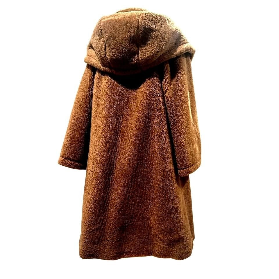 Camel Hooded Teddy Coat