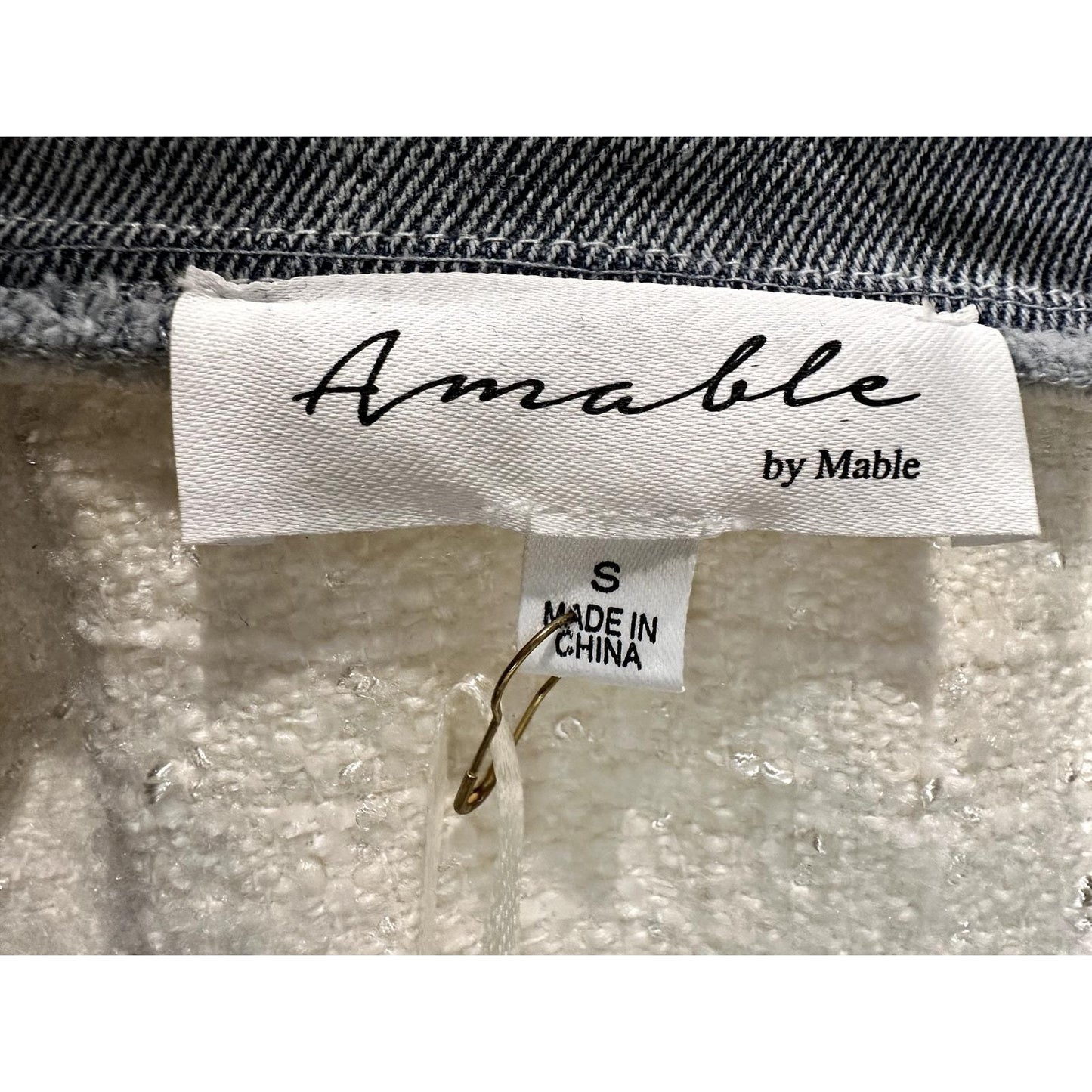 Tweed & Denim Jacket – Ivory/Light Blue