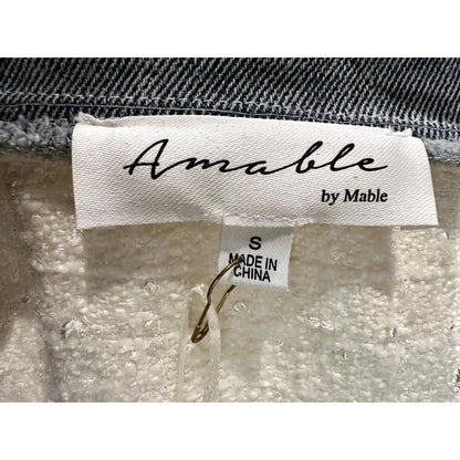 Tweed & Denim Jacket – Ivory/Light Blue