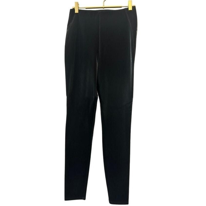 Hi Waist Suede Leggings – Black