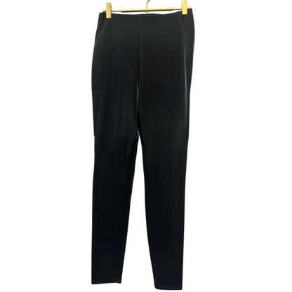 Hi Waist Suede Leggings – Black