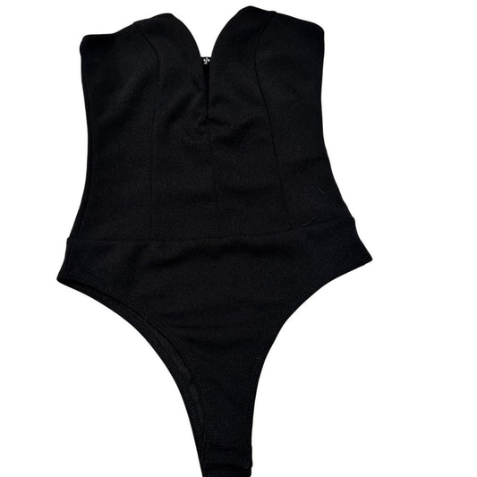 Leader V-Neck Strapless Bodysuit – Black