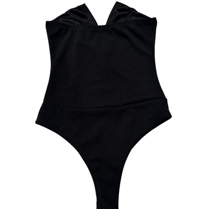 Leader V-Neck Strapless Bodysuit – Black