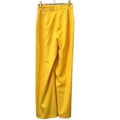 Interlock Wide-Leg Pants – Yellow