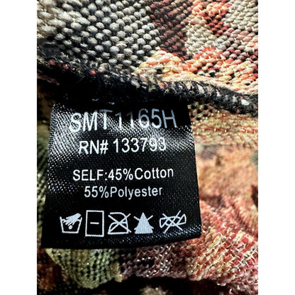 Mixed-Media Floral Patch Button-Down Shirt