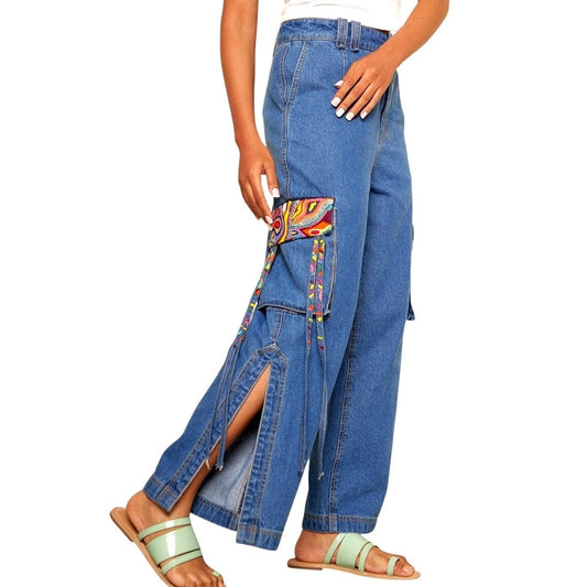 Denim Cargo Pants
