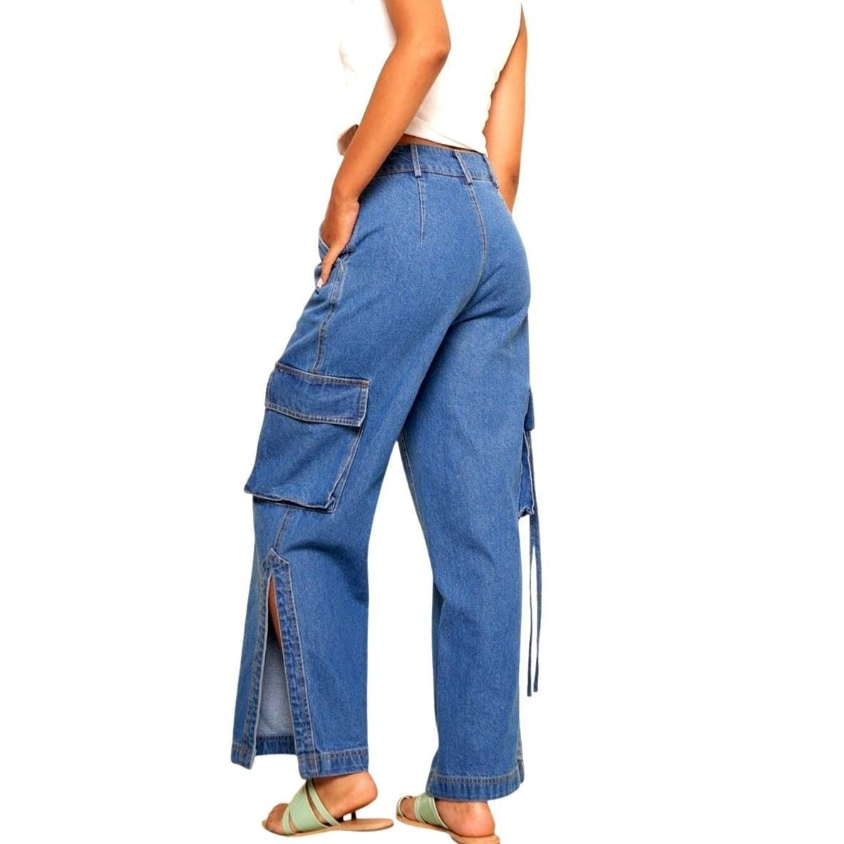 Denim Cargo Pants
