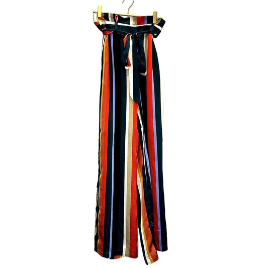 Palm Canyon Striped Wide-Leg Pants – Multicolor