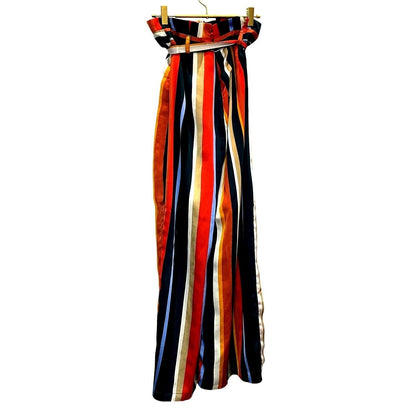 Palm Canyon Striped Wide-Leg Pants – Multicolor