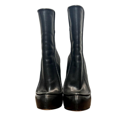 Addison Leather Platform Boots – Black