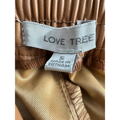 Elastic Waist Faux Leather Cargo Joggers – Camel