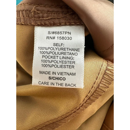 Elastic Waist Faux Leather Cargo Joggers – Camel