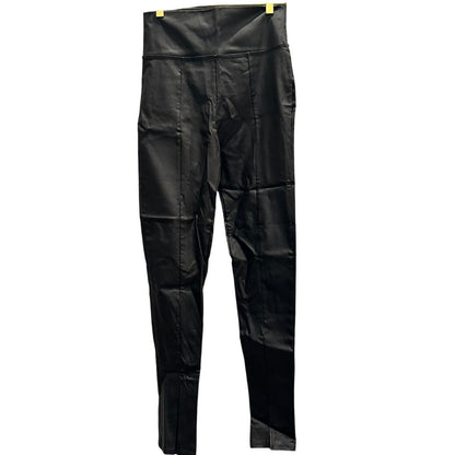 Slit Front Coated Leather Pants