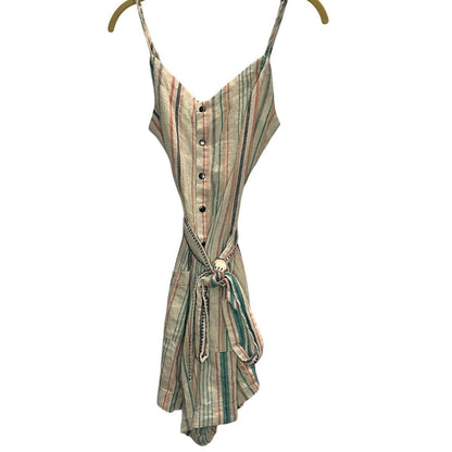 Sunset Stripe Romper – Teal/Coral