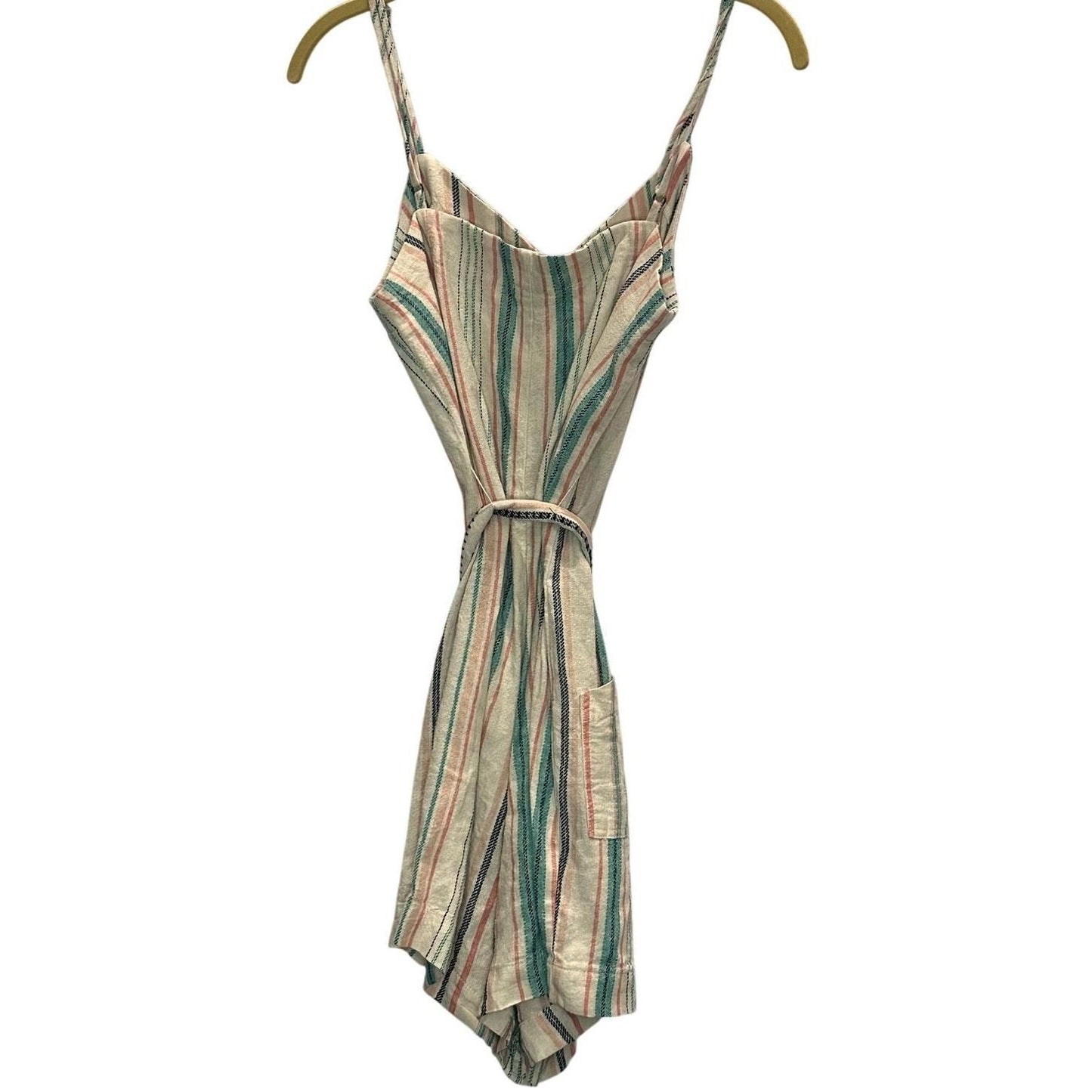 Sunset Stripe Romper – Teal/Coral