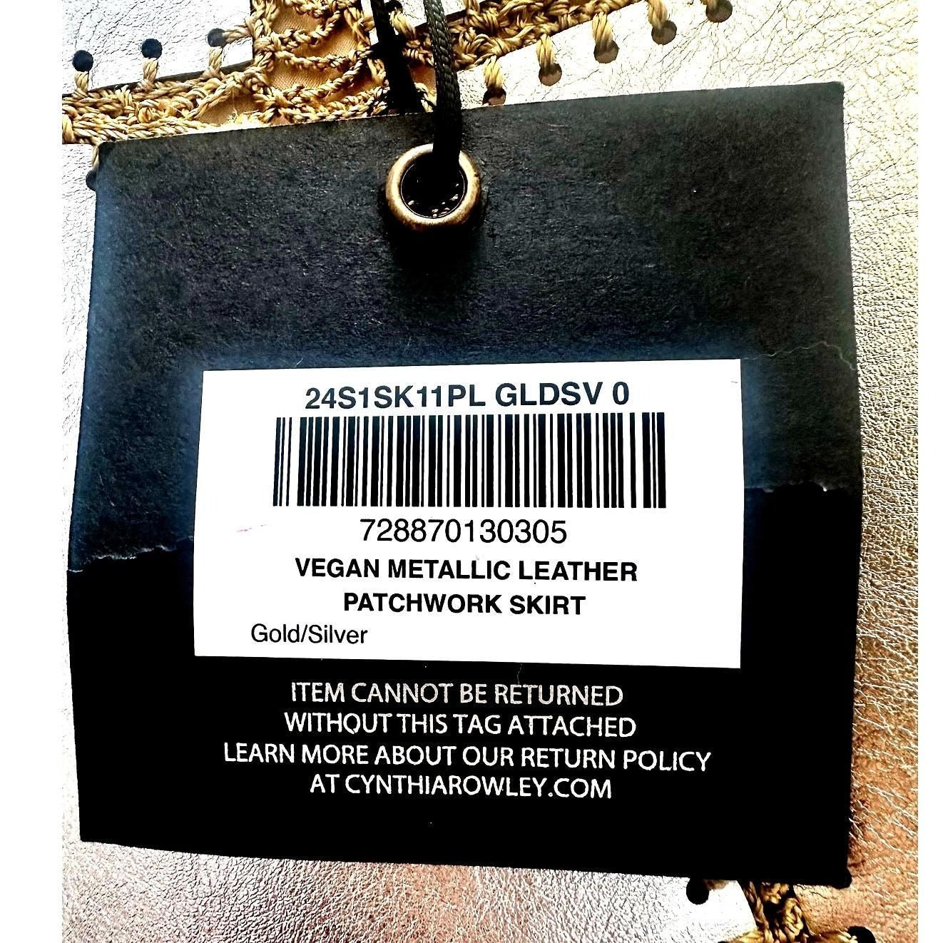 Mixed Metallic Vegan Leather Skirt