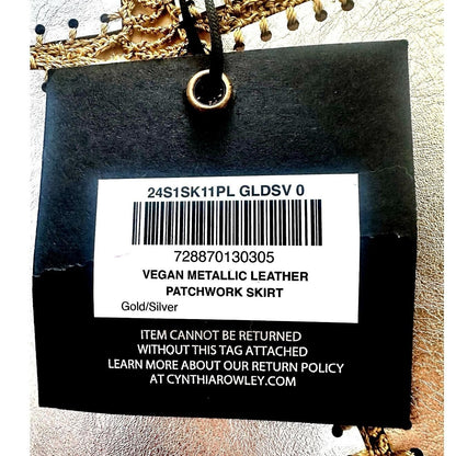Mixed Metallic Vegan Leather Skirt
