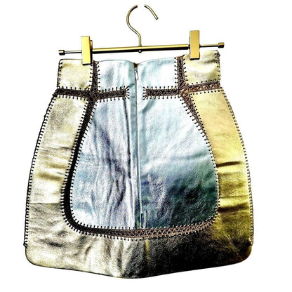 Mixed Metallic Vegan Leather Skirt