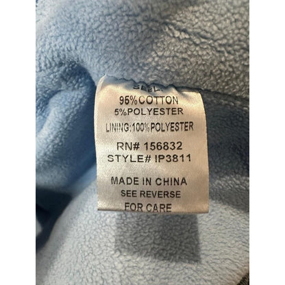 Acid Wash Denim Half-Zip Pullover Hoodie