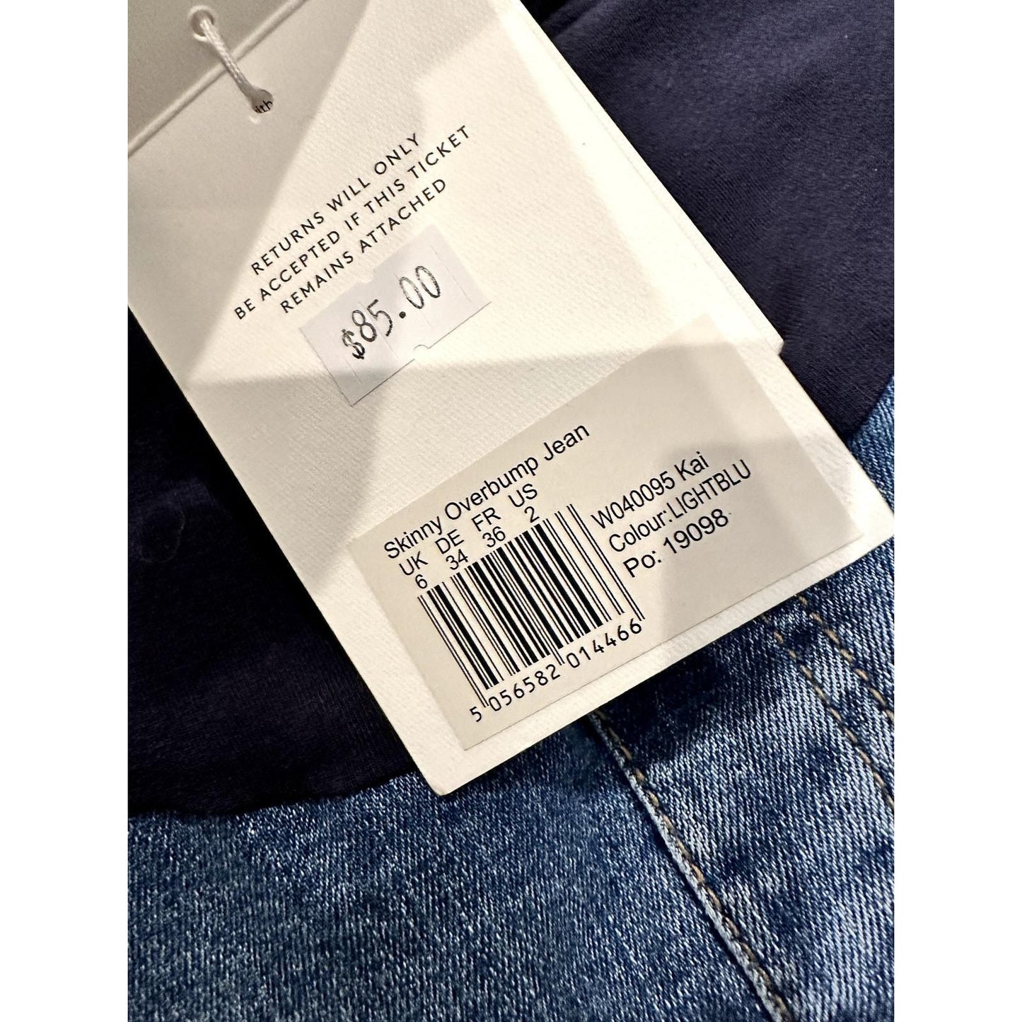 Kai Maternity Overbump Skinny Jeans – Light Blue