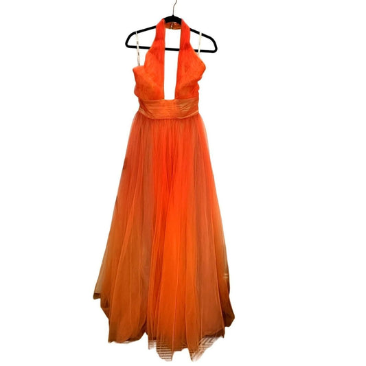 Cross Front Tulle Dress – Orange