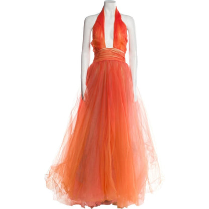 Cross Front Tulle Dress – Orange