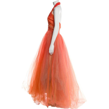 Cross Front Tulle Dress – Orange