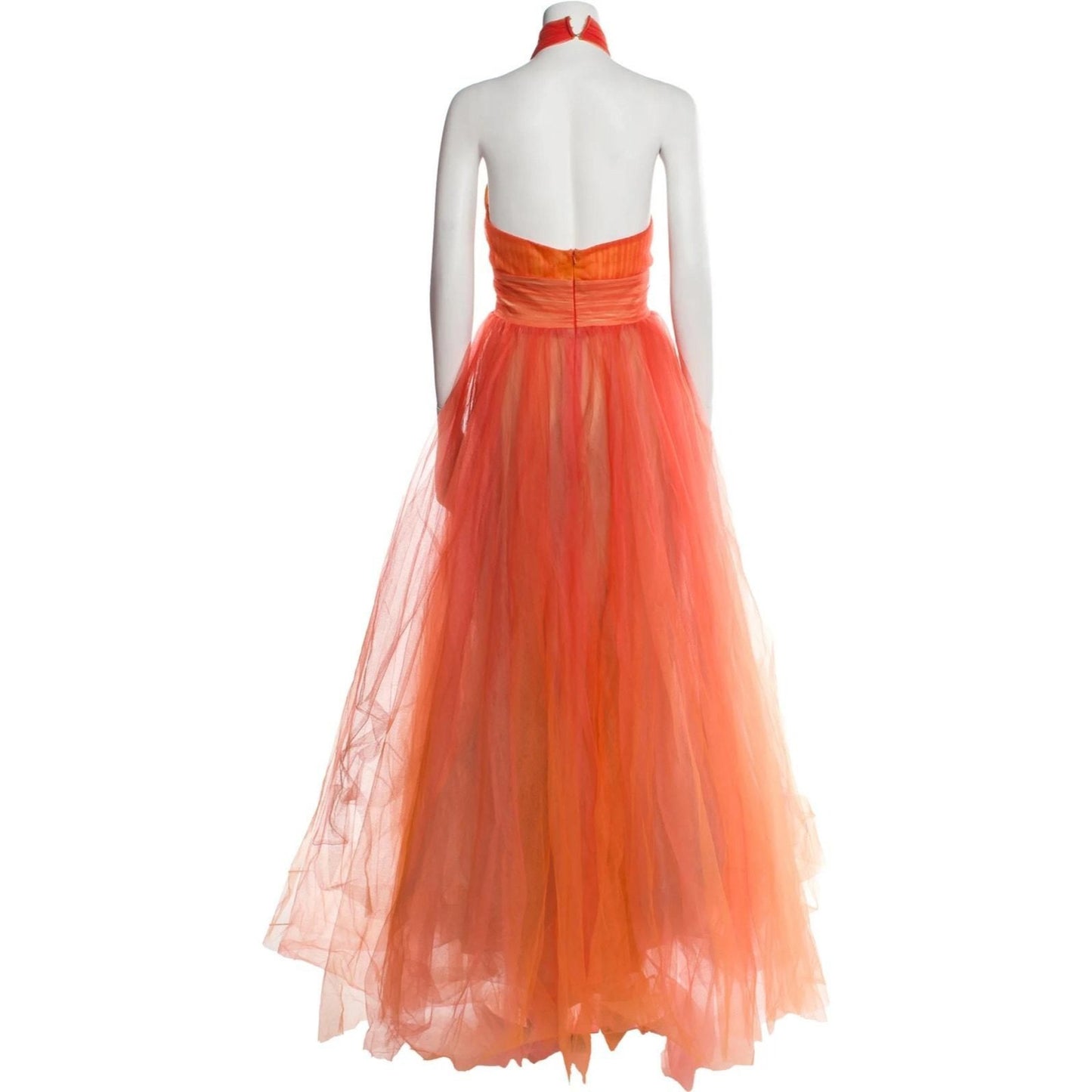 Cross Front Tulle Dress – Orange