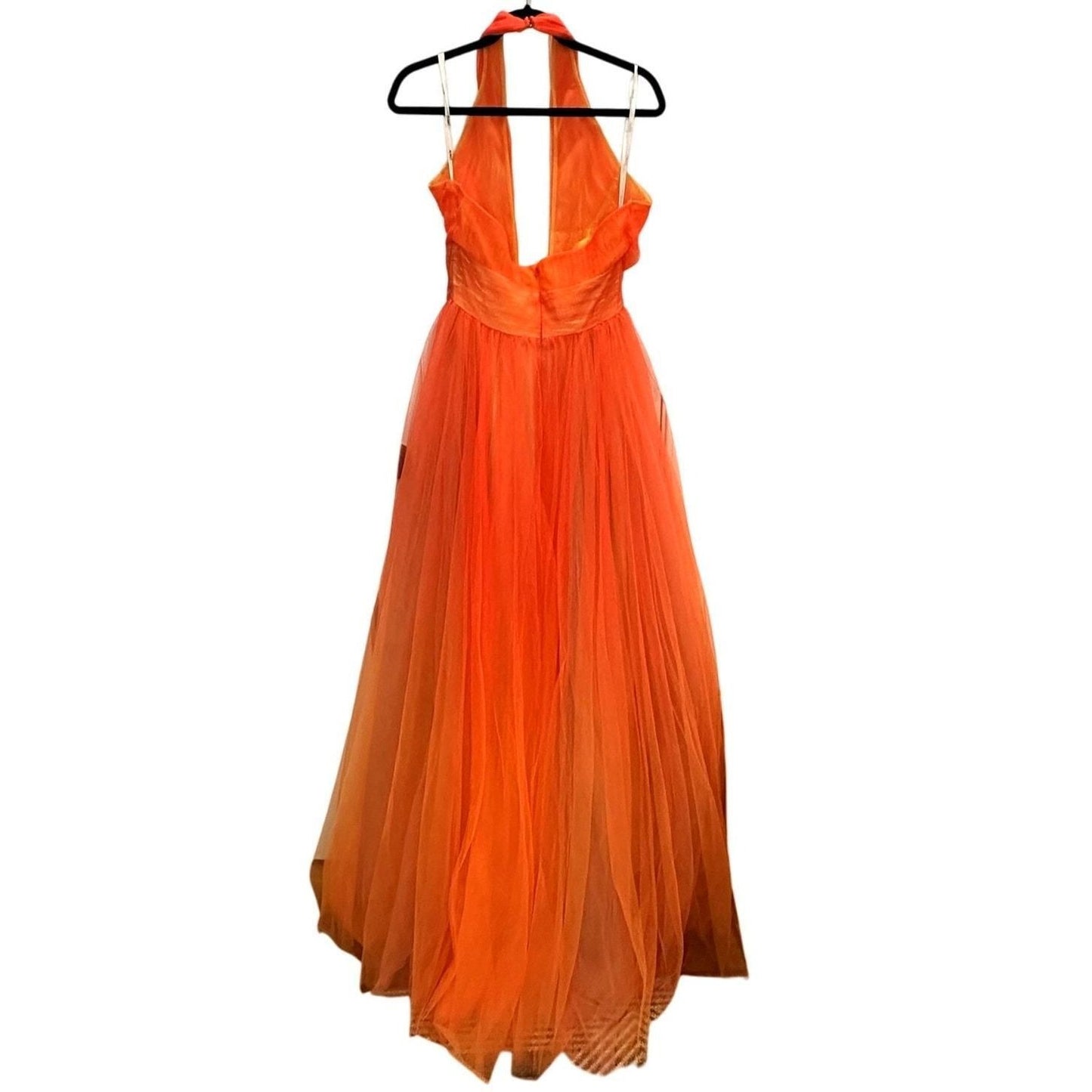 Cross Front Tulle Dress – Orange