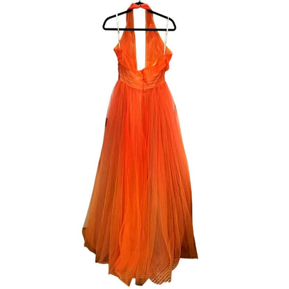 Cross Front Tulle Dress – Orange