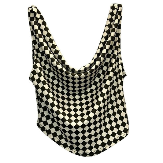 Checkered Cowl Neck Tank