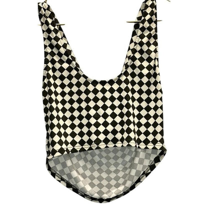 Checkered Cowl Neck Tank
