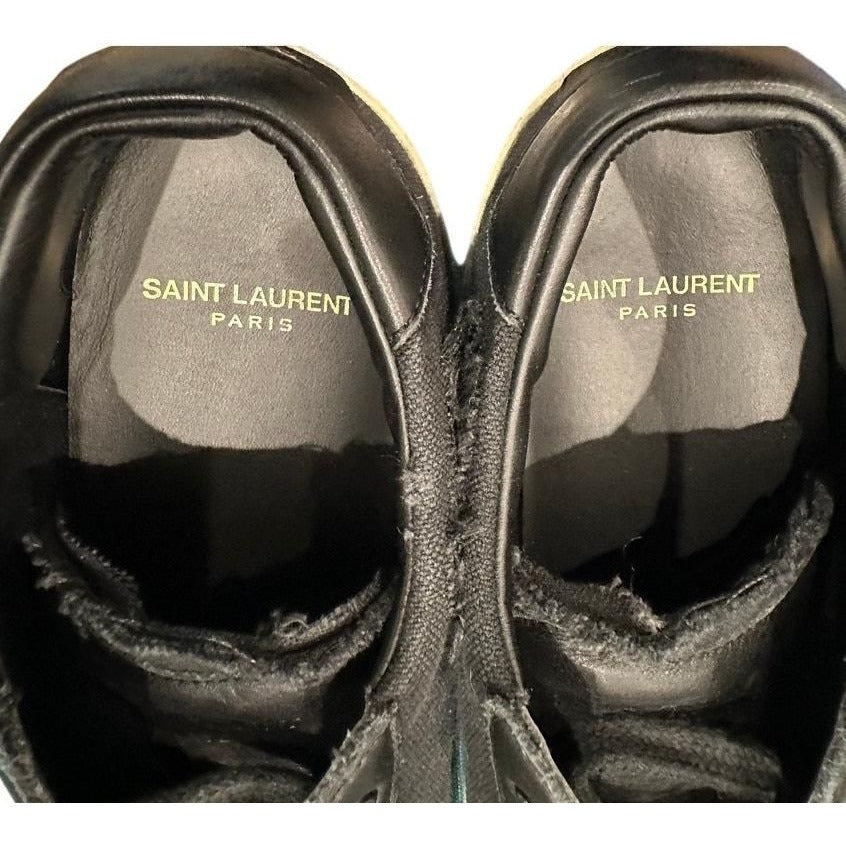 Signature Logo Distressed Canvas Sneakers – Black
