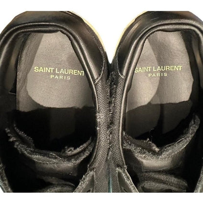 Signature Logo Distressed Canvas Sneakers – Black