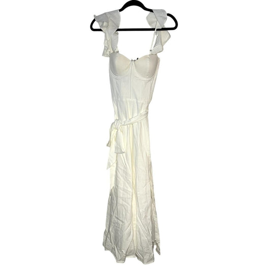 Eyelet Tiered Midi Dress – White